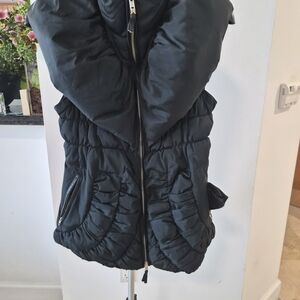 Black Puffer Vest with Hood